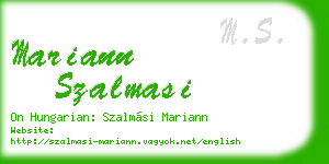 mariann szalmasi business card
