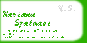 mariann szalmasi business card